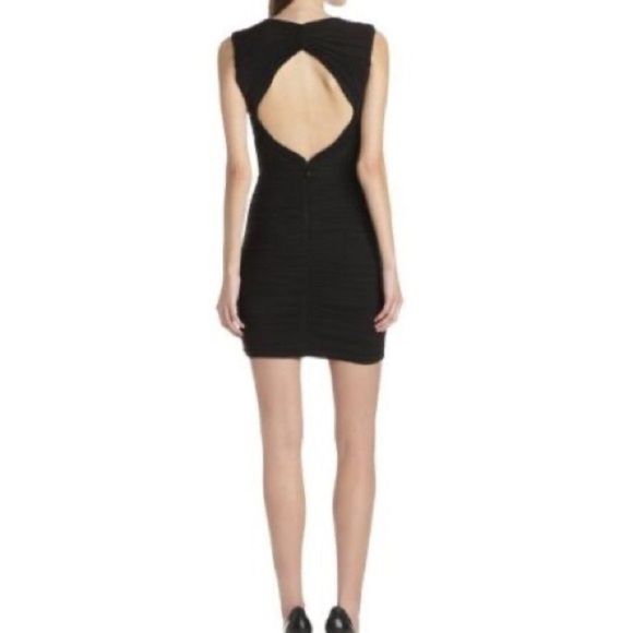 BCBGMAXAZRIA • Edesa V Neck Shirred Cocktail Dress - Picture 3 of 13